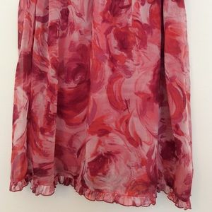 Pink Floral Print Skirt